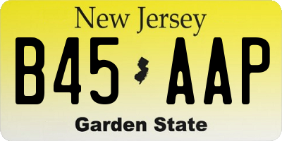 NJ license plate B45AAP