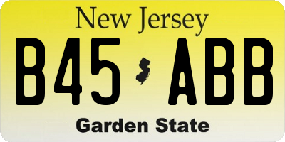 NJ license plate B45ABB