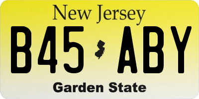 NJ license plate B45ABY