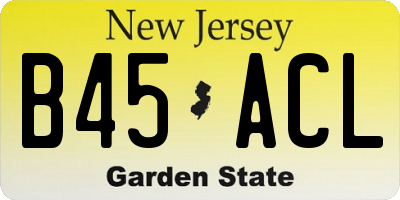 NJ license plate B45ACL