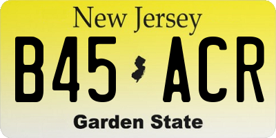 NJ license plate B45ACR