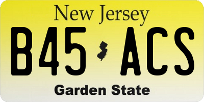 NJ license plate B45ACS