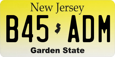 NJ license plate B45ADM