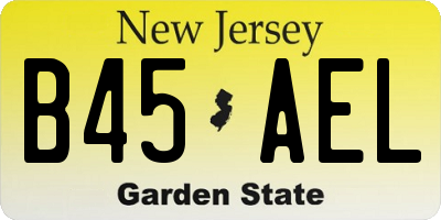 NJ license plate B45AEL