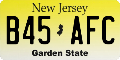 NJ license plate B45AFC