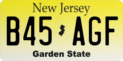 NJ license plate B45AGF