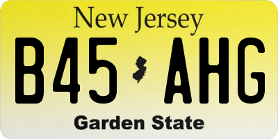 NJ license plate B45AHG