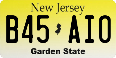 NJ license plate B45AIO