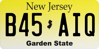NJ license plate B45AIQ