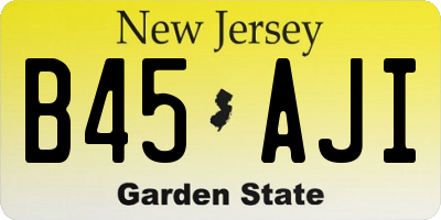 NJ license plate B45AJI