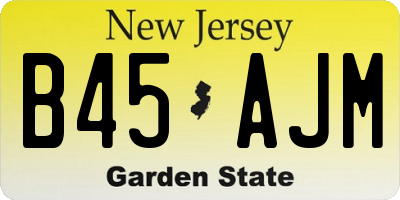NJ license plate B45AJM