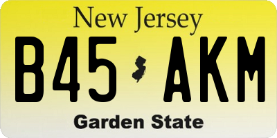 NJ license plate B45AKM