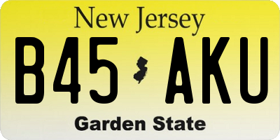 NJ license plate B45AKU