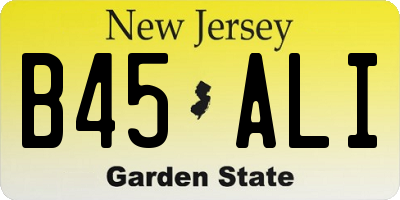 NJ license plate B45ALI
