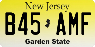 NJ license plate B45AMF