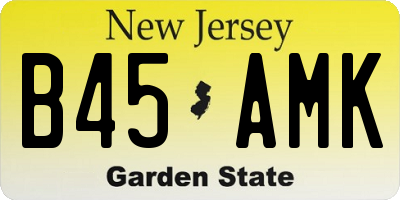 NJ license plate B45AMK