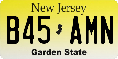 NJ license plate B45AMN