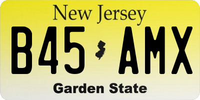 NJ license plate B45AMX