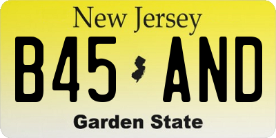 NJ license plate B45AND