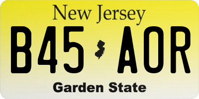 NJ license plate B45AOR