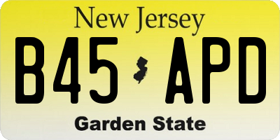 NJ license plate B45APD