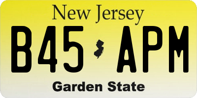 NJ license plate B45APM