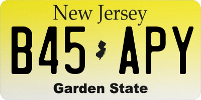 NJ license plate B45APY