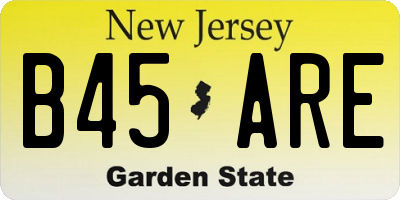 NJ license plate B45ARE