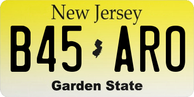 NJ license plate B45ARO