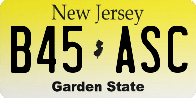 NJ license plate B45ASC