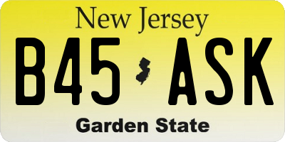 NJ license plate B45ASK