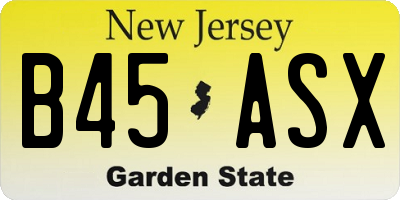 NJ license plate B45ASX