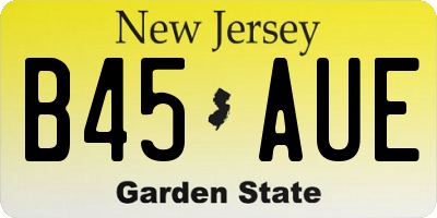 NJ license plate B45AUE