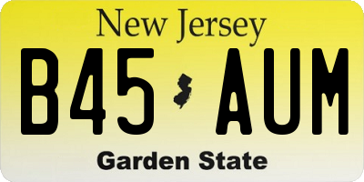 NJ license plate B45AUM