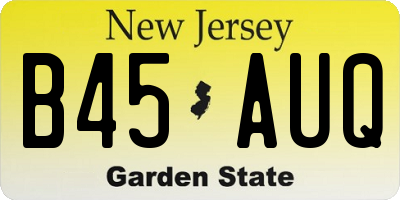 NJ license plate B45AUQ