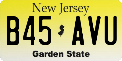 NJ license plate B45AVU