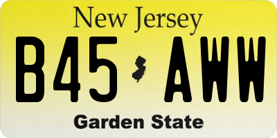 NJ license plate B45AWW