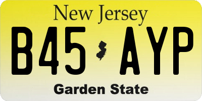 NJ license plate B45AYP