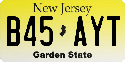 NJ license plate B45AYT