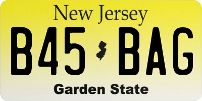 NJ license plate B45BAG
