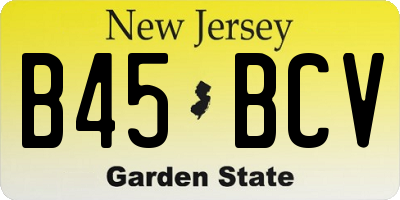NJ license plate B45BCV
