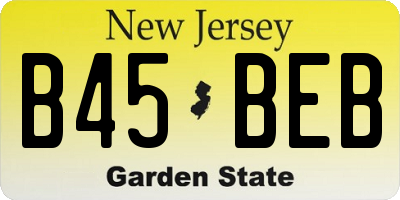 NJ license plate B45BEB