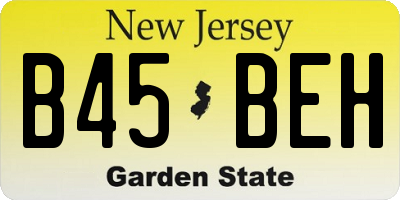 NJ license plate B45BEH
