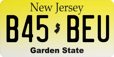 NJ license plate B45BEU