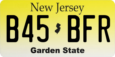 NJ license plate B45BFR