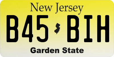 NJ license plate B45BIH