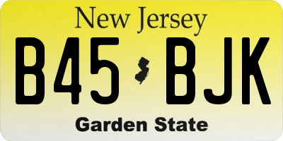 NJ license plate B45BJK