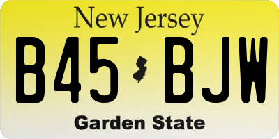 NJ license plate B45BJW
