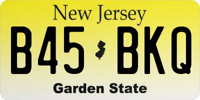 NJ license plate B45BKQ