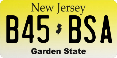 NJ license plate B45BSA
